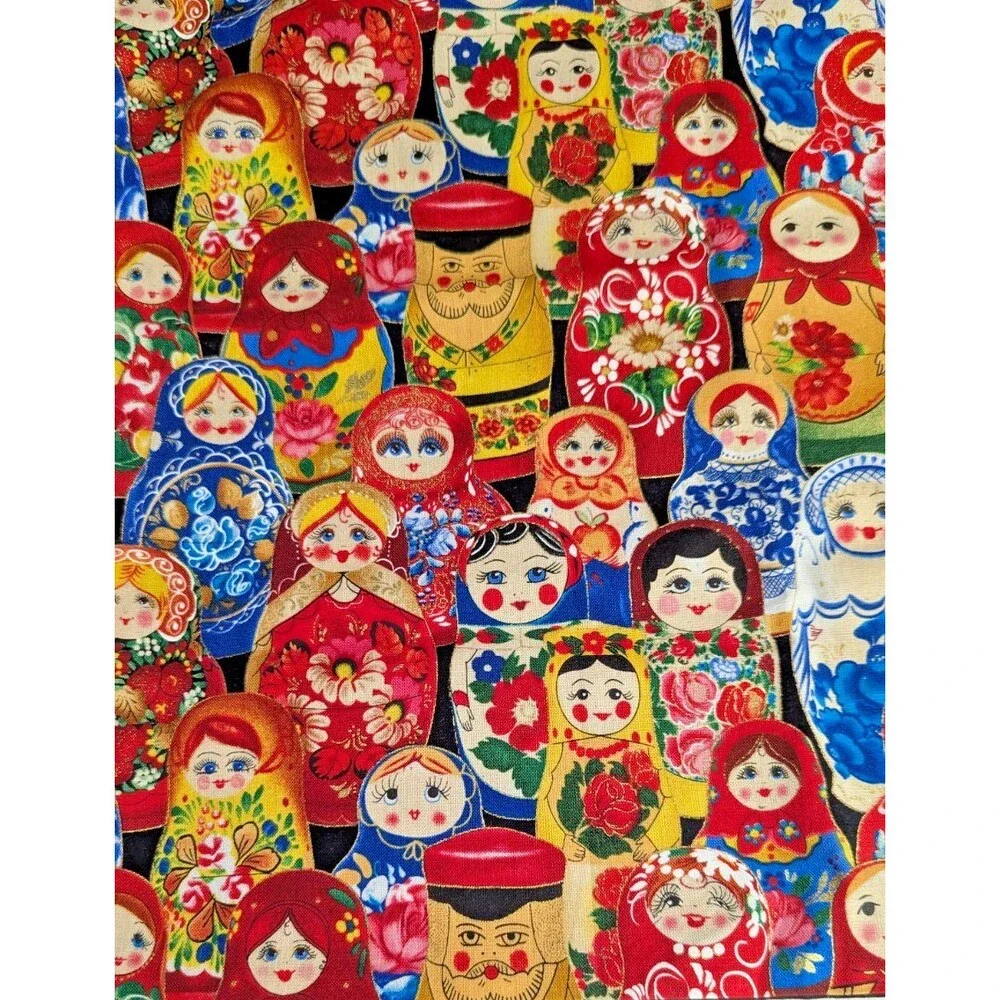 Russian Nesting Dolls Pillow Sham Ethnic Cotton 16 x 16-inch Bedding Home Gift